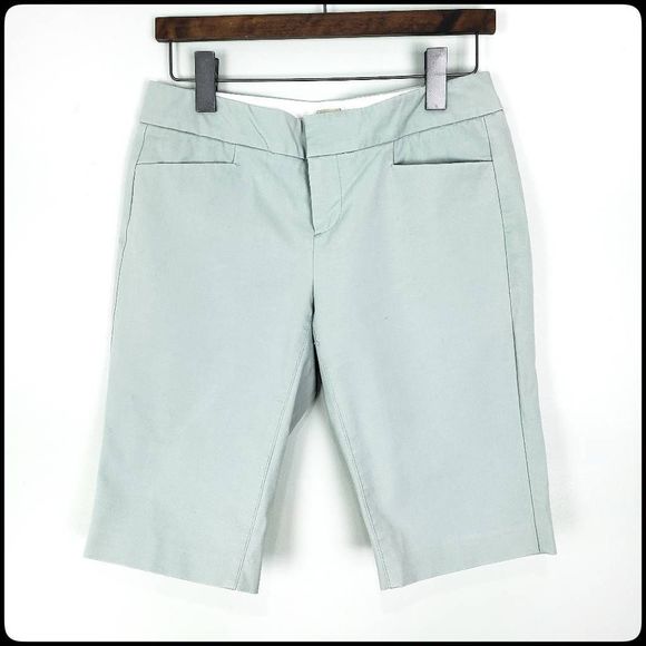 ECRU Women's Atkins Mint Green/Blue Square Pocket Long Bermuda Shorts Size: 2 - Picture 1 of 6